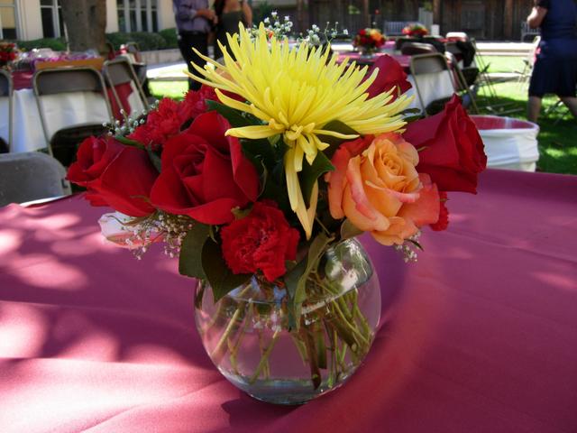 SCU Engineering Reception flower arrangement